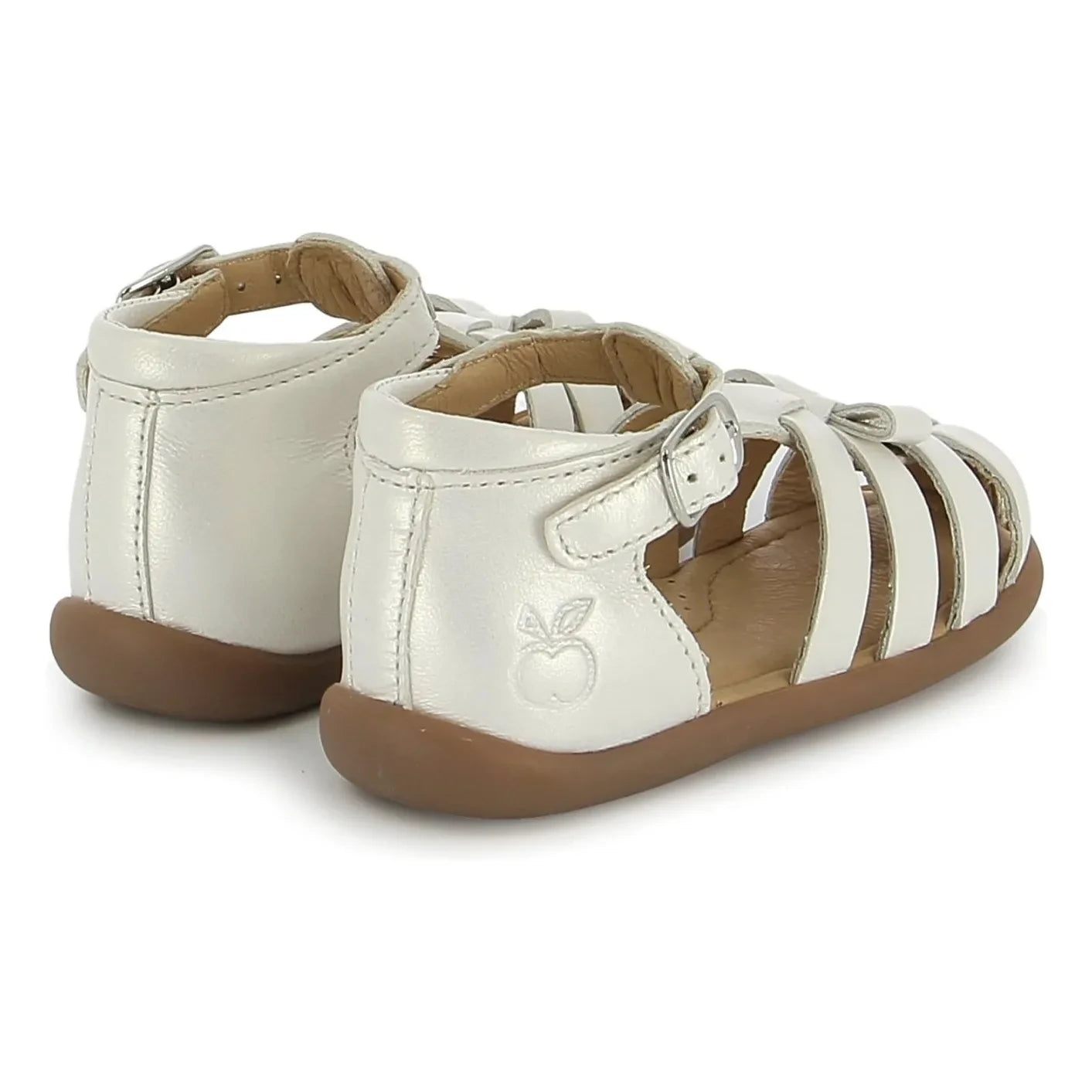 Pom d'Api - Knotted Metallic Sandals | White