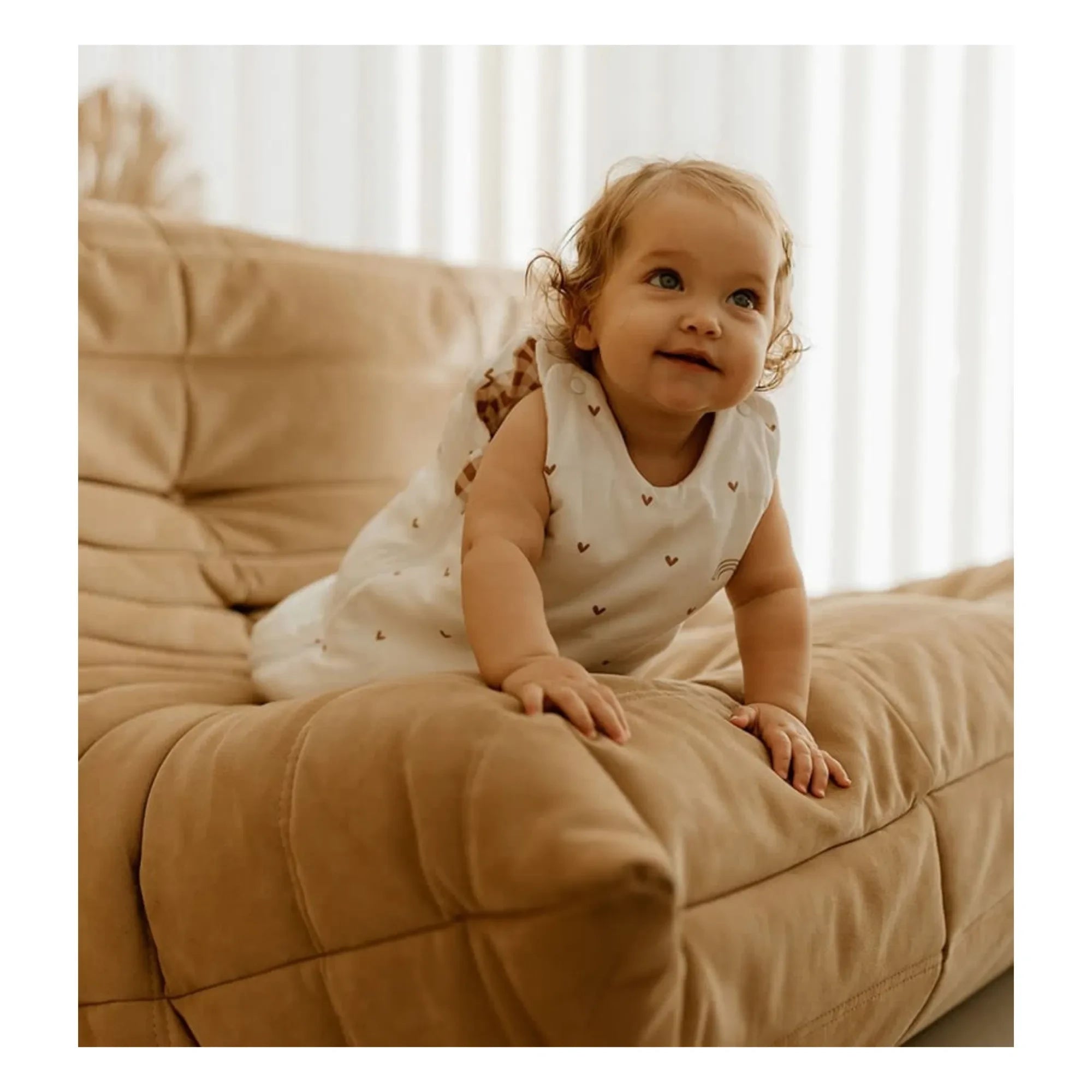 Les Petites Billes - Vichy multi-season reversible sleeping bag | Terracotta