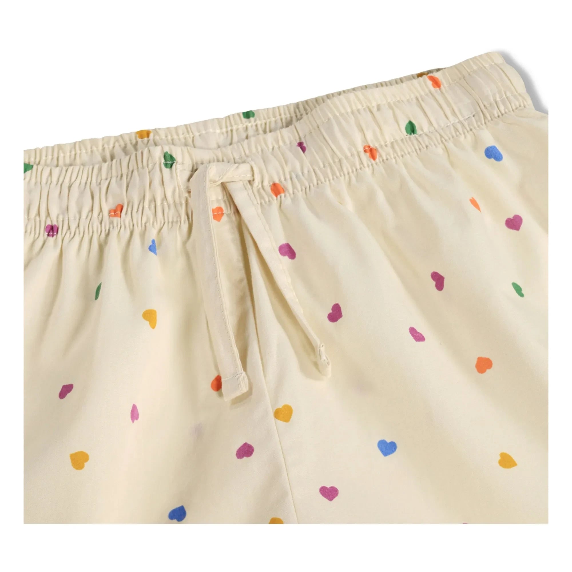 Molo - Lexi Hearts Organic Cotton Short Pajamas | Ecru