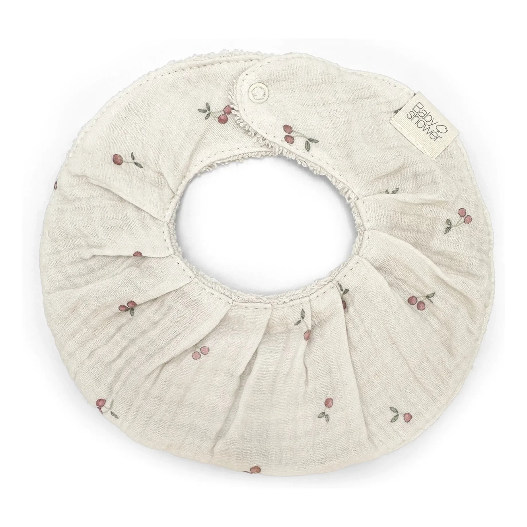 Babyshower - Bib Fancy Cherries | Ecru