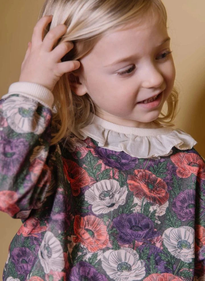 Studio Bohème - Juno Floral Pattern Organic Cotton Sweatshirt | Purple
