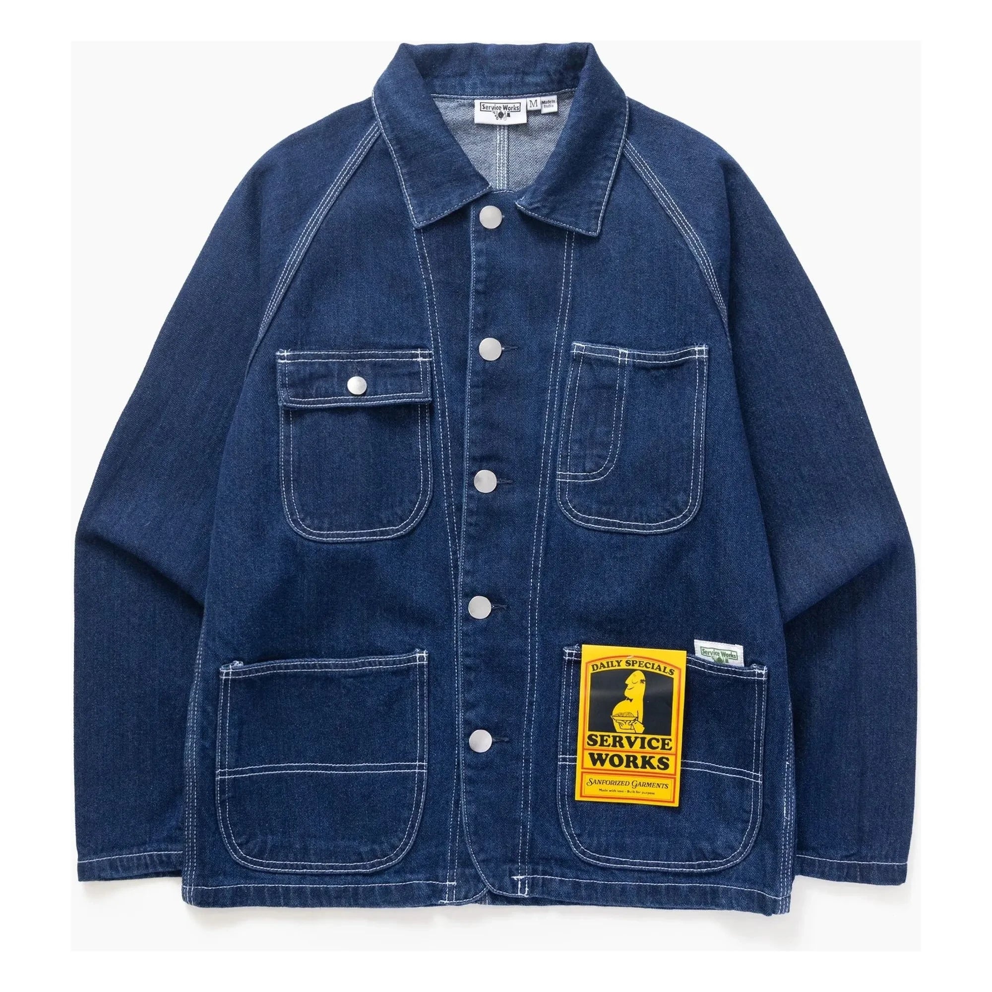 Service Works - Denim Tulum 2.0 Organik Pamuk Ceket | Yıkanmış mavi
