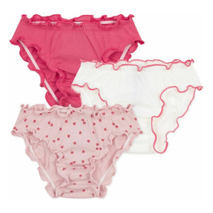 Petit Bateau - Apple Organic Cotton 3-Pack Bloomer Underwear Set | Pink