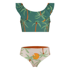 Pepita & Me - Ilana Palm Ruffled Swimsuit | Green