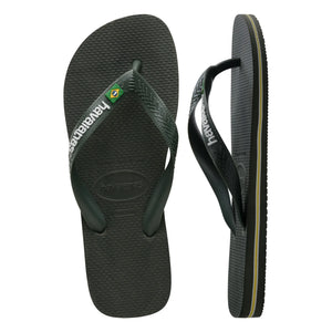 Havaianas - Brasil Logo Flip Flops | Olive Green