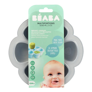 Béaba - Silicone Baby Food Mold - 6 x 90 ml | Light Gray