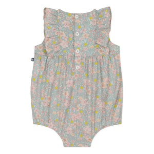 Petit Bateau - Organic cotton poplin floral jumpsuit | Grey Blue
