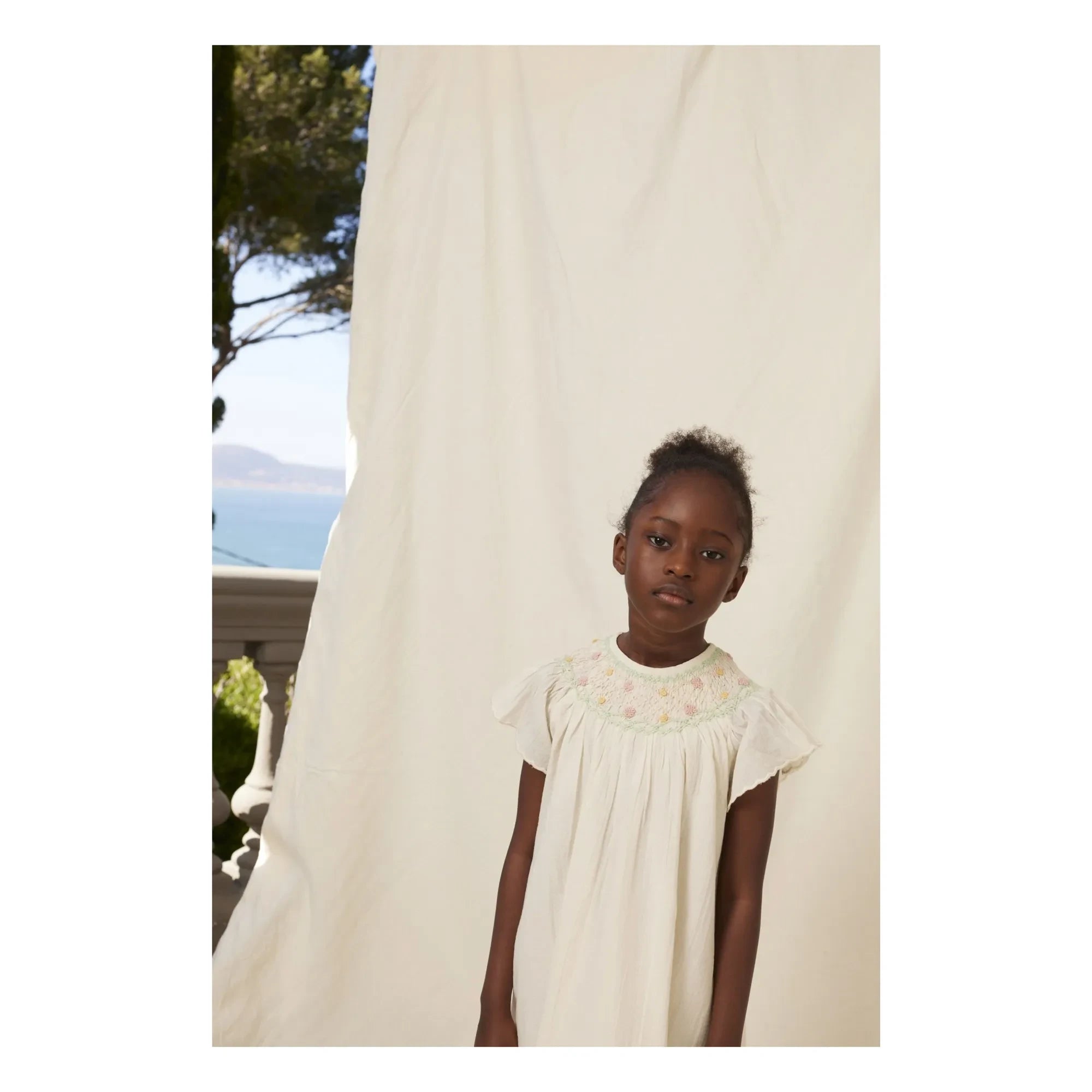 Bebe Organic - Luna Floral Gathered Dress | Ecru