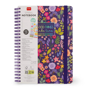 Legami - A5 Lined Defter ile Illustrated Hard Kılıf - Çiçekler - Jotter - Spiral-Bound