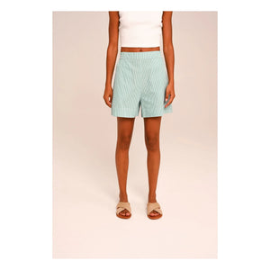 Sacrécoeur - Lilo Poplin Embroidered Shorts | Aqua Green