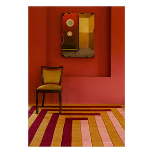 Layered - Wool Rug Labyrinth, Tekla Evelina Severin | Coral