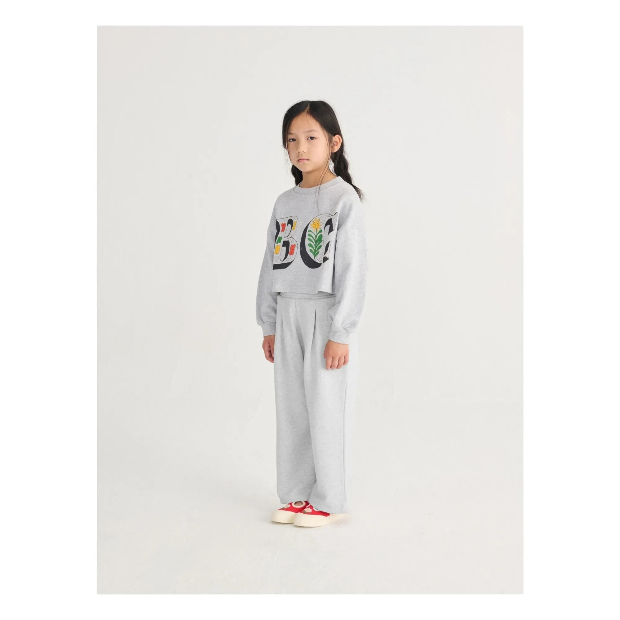 Bobo Choses - Organic Cotton Plain Jogger | Heather Grey