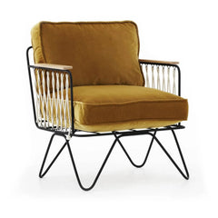 Honoré - Croisette Black Epoxy and Velvet Armchair | Camel