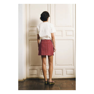 Maria de la Orden - Selena Cotton Striped Skirt | Red