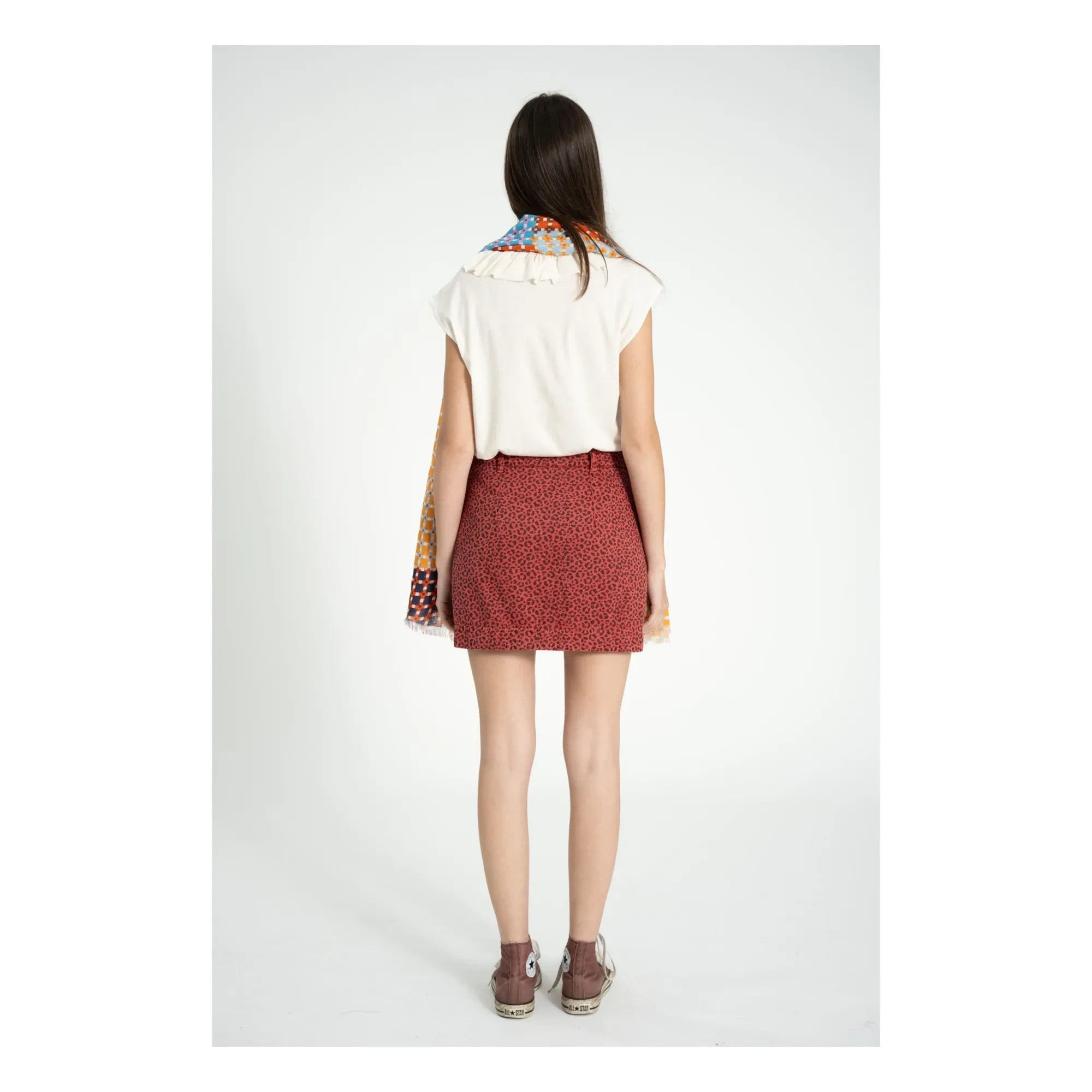 Sisters Department - Cotton Leopard Skirt | Framboise