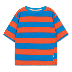 Repose AMS - Striped Organic Cotton Towel T-Shirt | Red