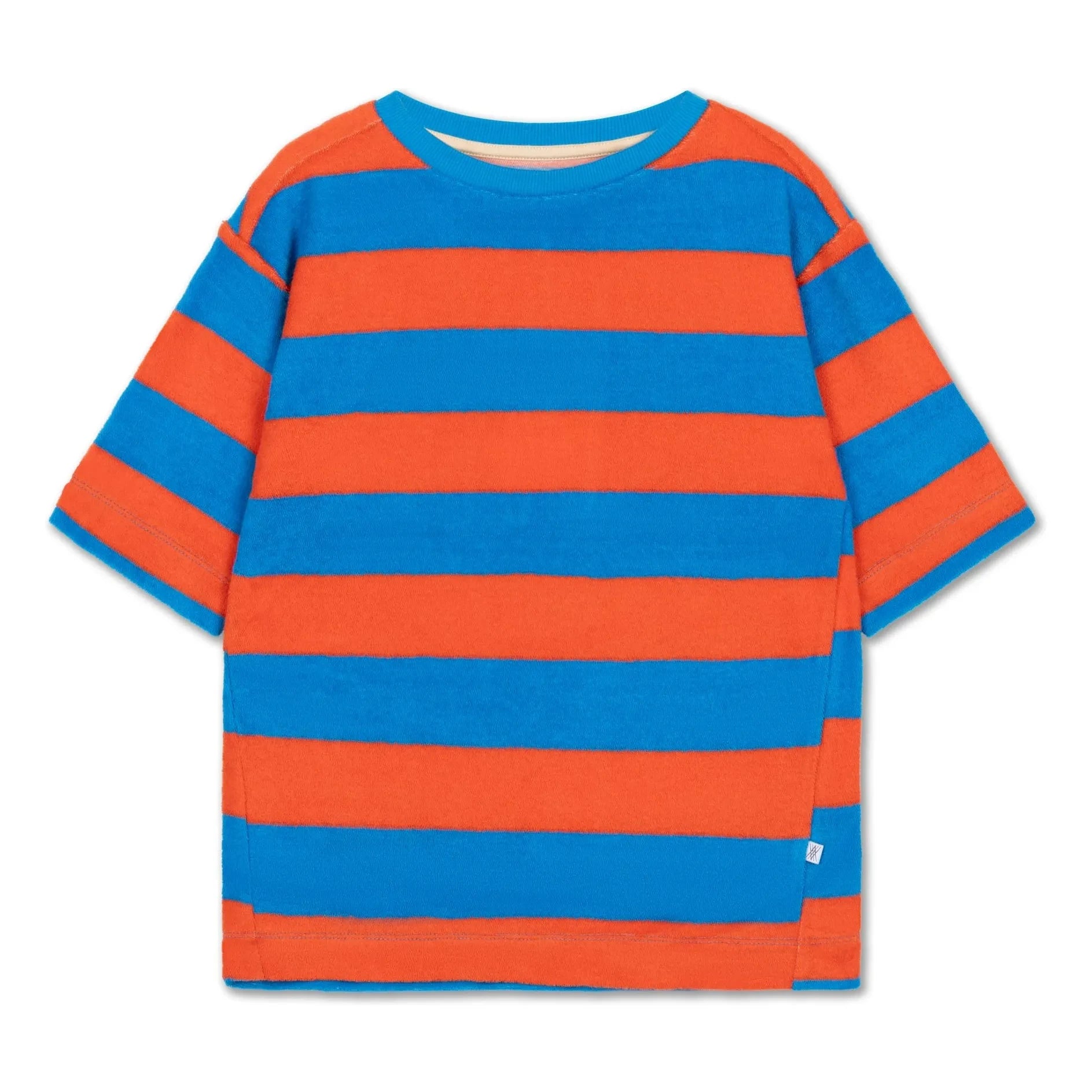 Repose AMS - Striped Organic Cotton Towel T-Shirt | Red