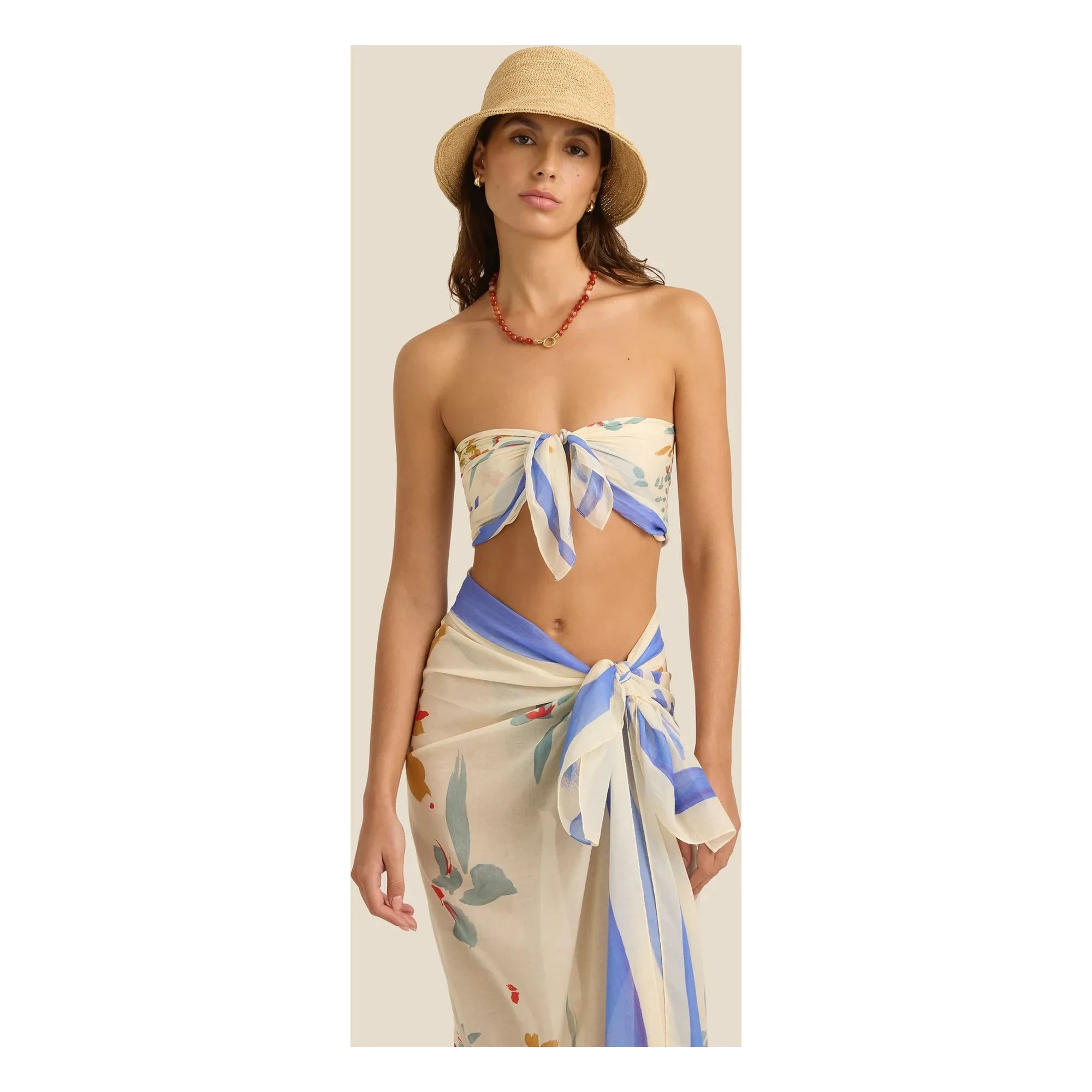 Soleil Soleil - Posy Organic Cotton Shawl | Beige