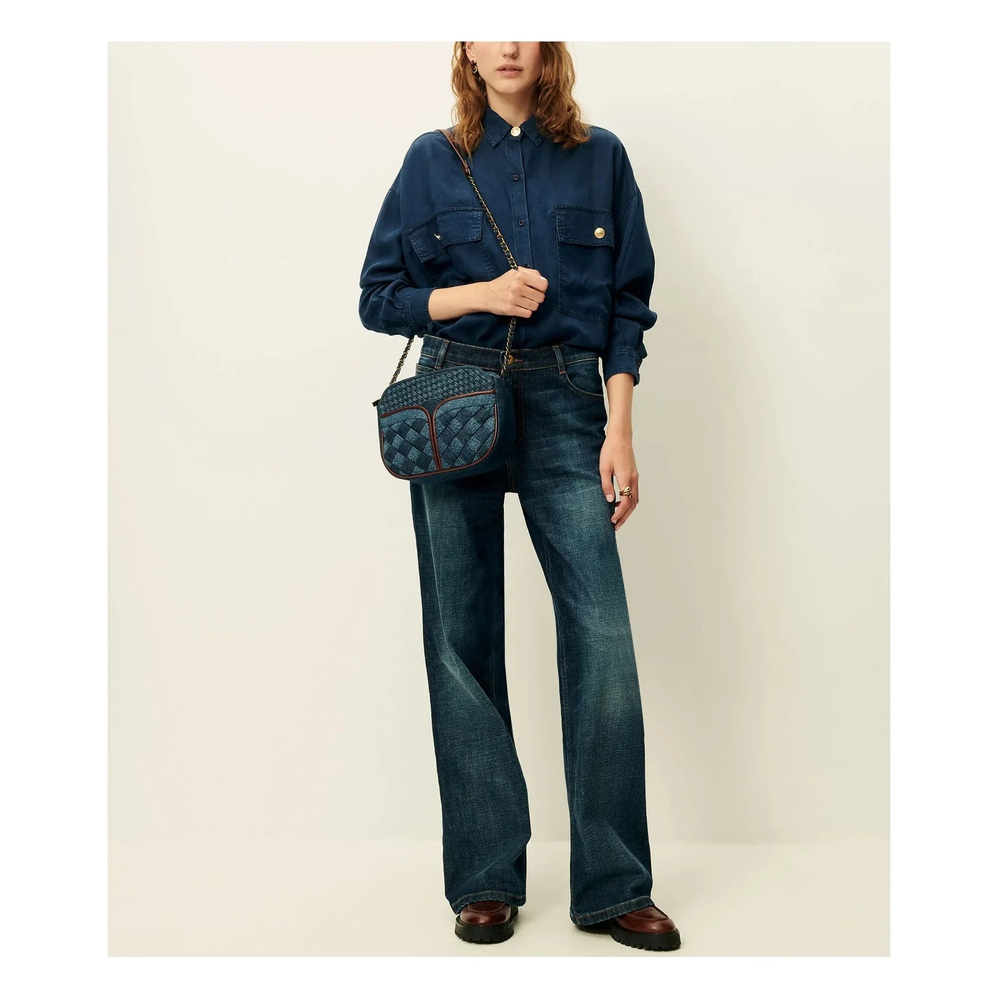 Sessùn - Divinou Örgü Denim Çanta | Mavi