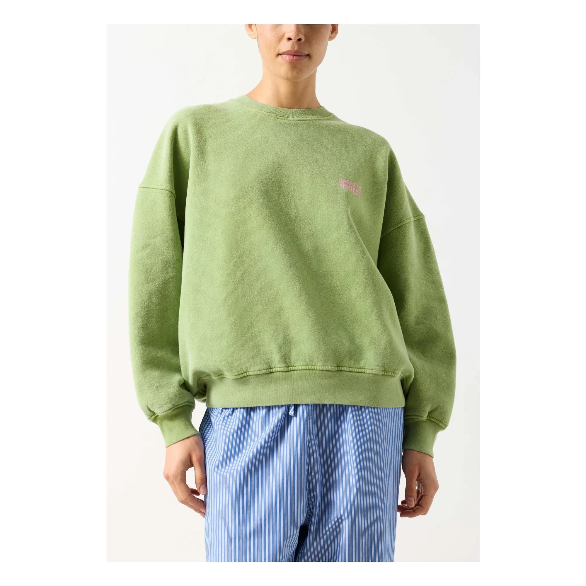 American Vintage - Plizzy Cotton Sweatshirt | Pale Green