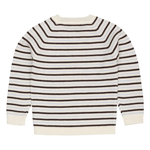 Copenhagen Colors - Ribbed Merino Wool Striped Sweater | Brown