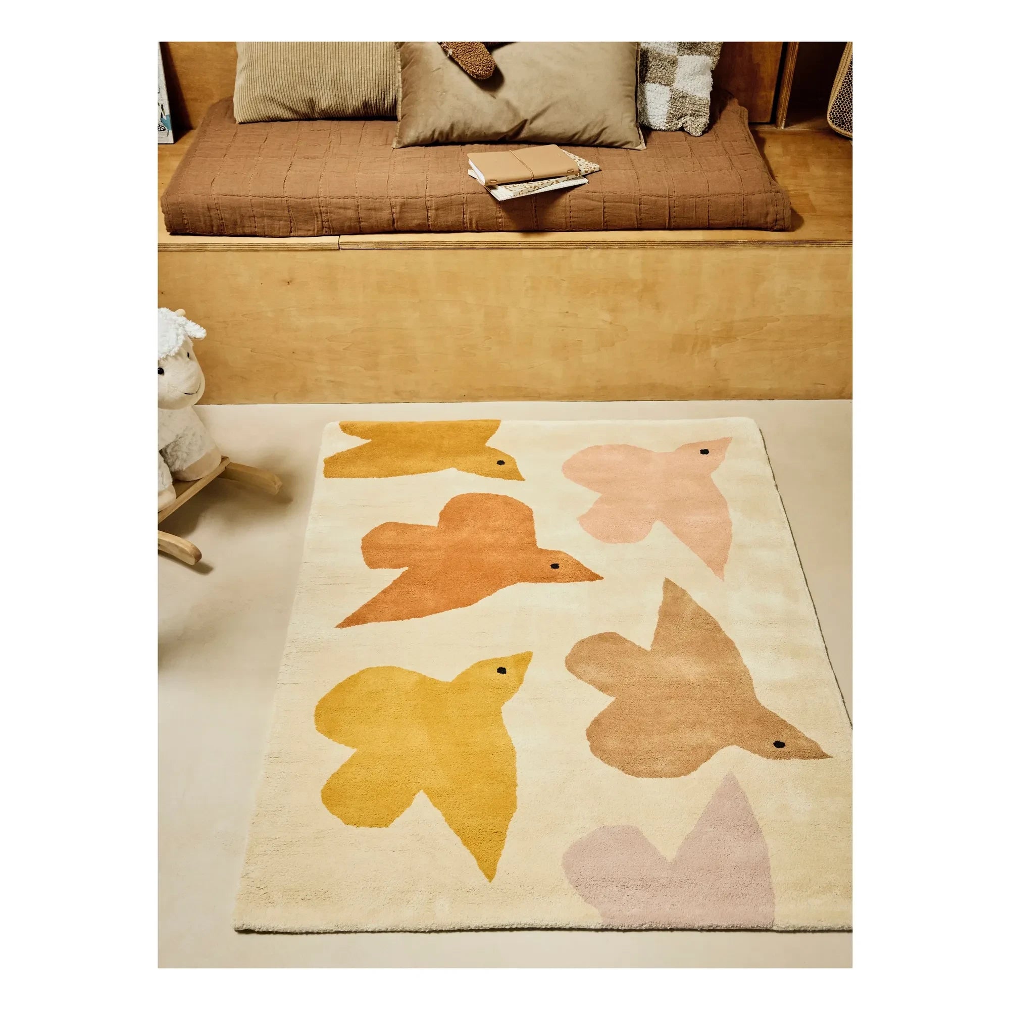 Bleuu-studio - Birds Rug | Ochre