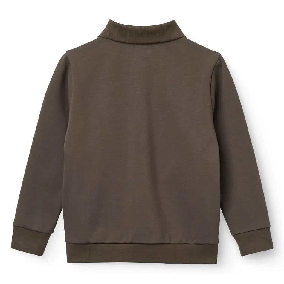 Copenhagen Colors - Stretch Organic Cotton Cardigan | Dark Brown