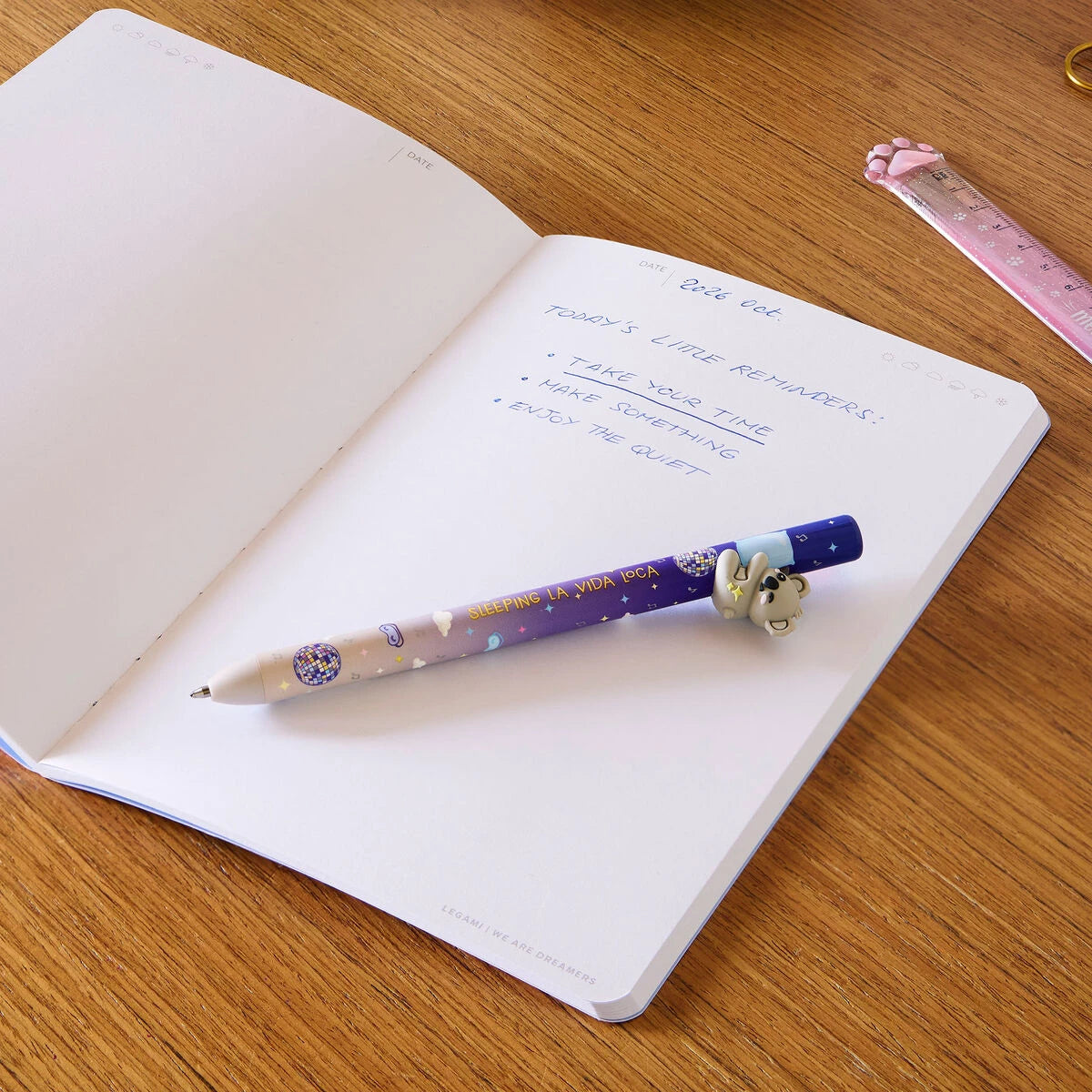 Legami - Retractable Ballpoint Pen Koala 'Sleeping la Vida Loca' - Free Hugs