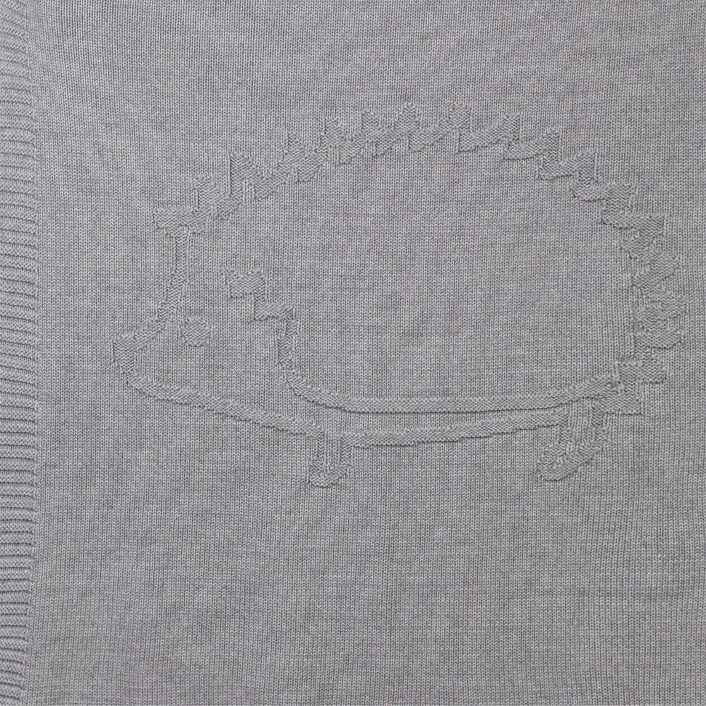 Tartine et Chocolat - Wool and Acrylic Hedgehog Pattern Checkered 75x100 cm | Light Gray
