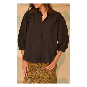 Marlot Paris - Dahlia Seersucker Blouse - Women's Collection | Black