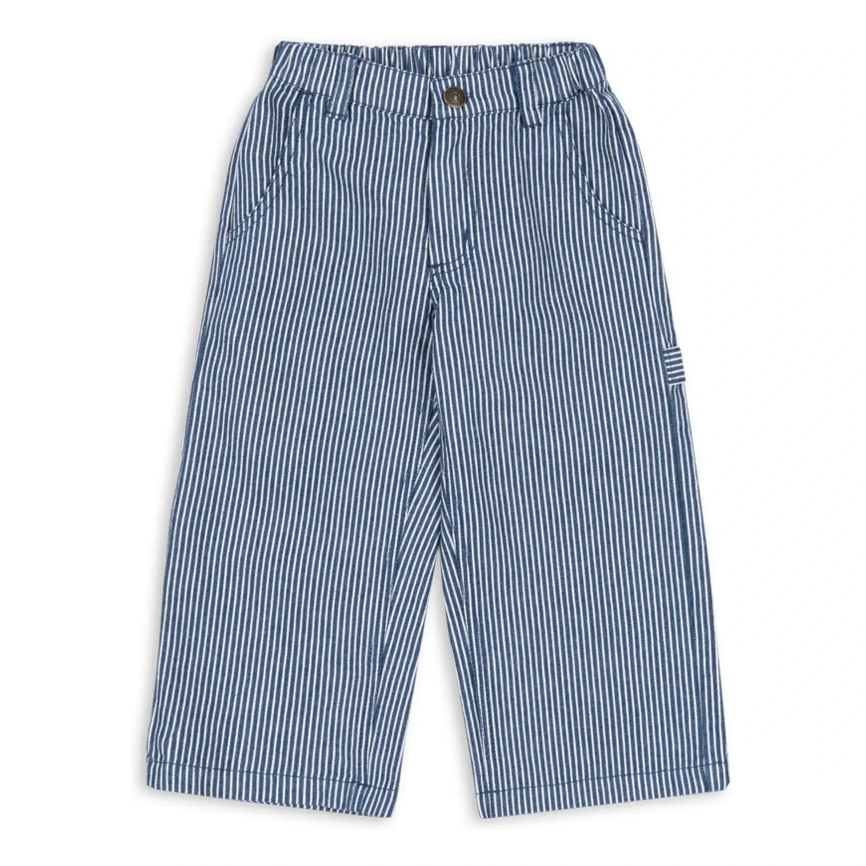 Konges Sløjd - Luc Striped Organic Cotton Pants | Blue