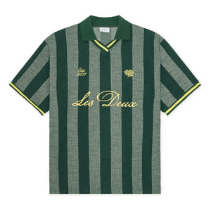 Les Deux - Çizgili Futbol Polo | Koyu yeşil