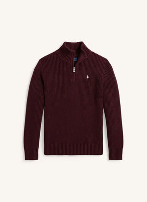 Ralph Lauren - Logo trucker collar sweater | Burgundy