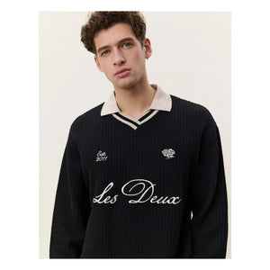 Les Deux - Polo Waffle Football | Black