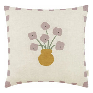 Nobodinoz - Fleurs Pillow - French Linen | Lilac
