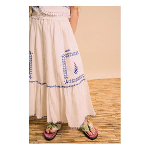 Maison Mangostan - Embroidered Voile Vest | White