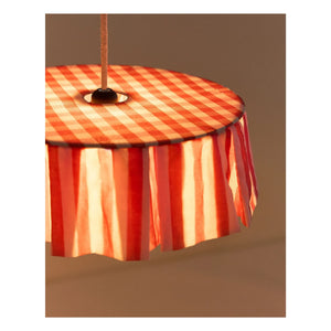 Nobodinoz - Organic Cotton Voile Striped Lampshade | Red
