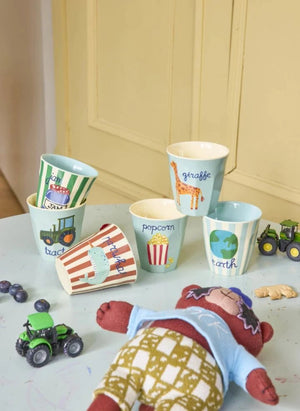 Rice - ABC Melamine Cups - Set of 6 | Light Blue