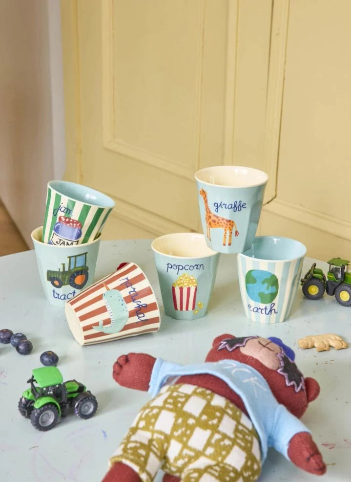 Rice - ABC Melamine Cups - Set of 6 | Light Blue