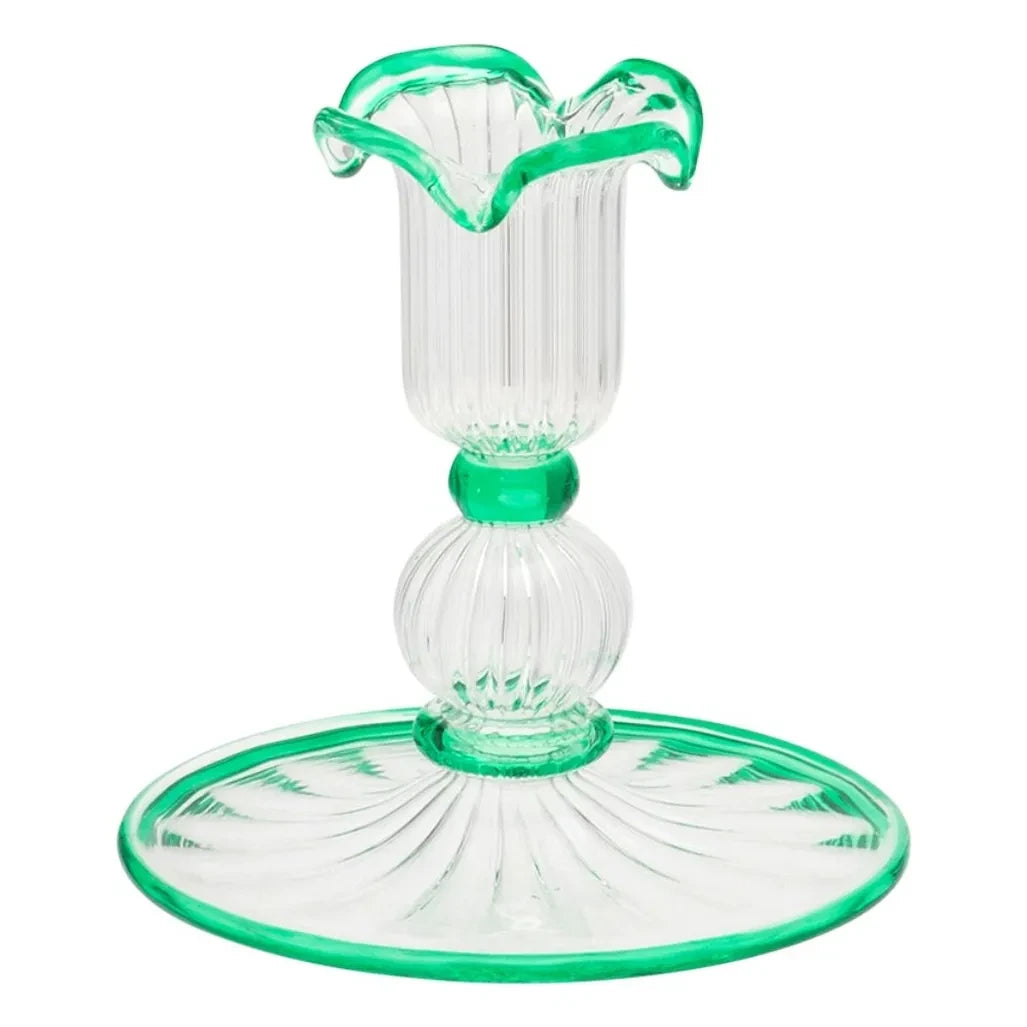 Anna + Nina - Jane Glass Candle Holder | Green