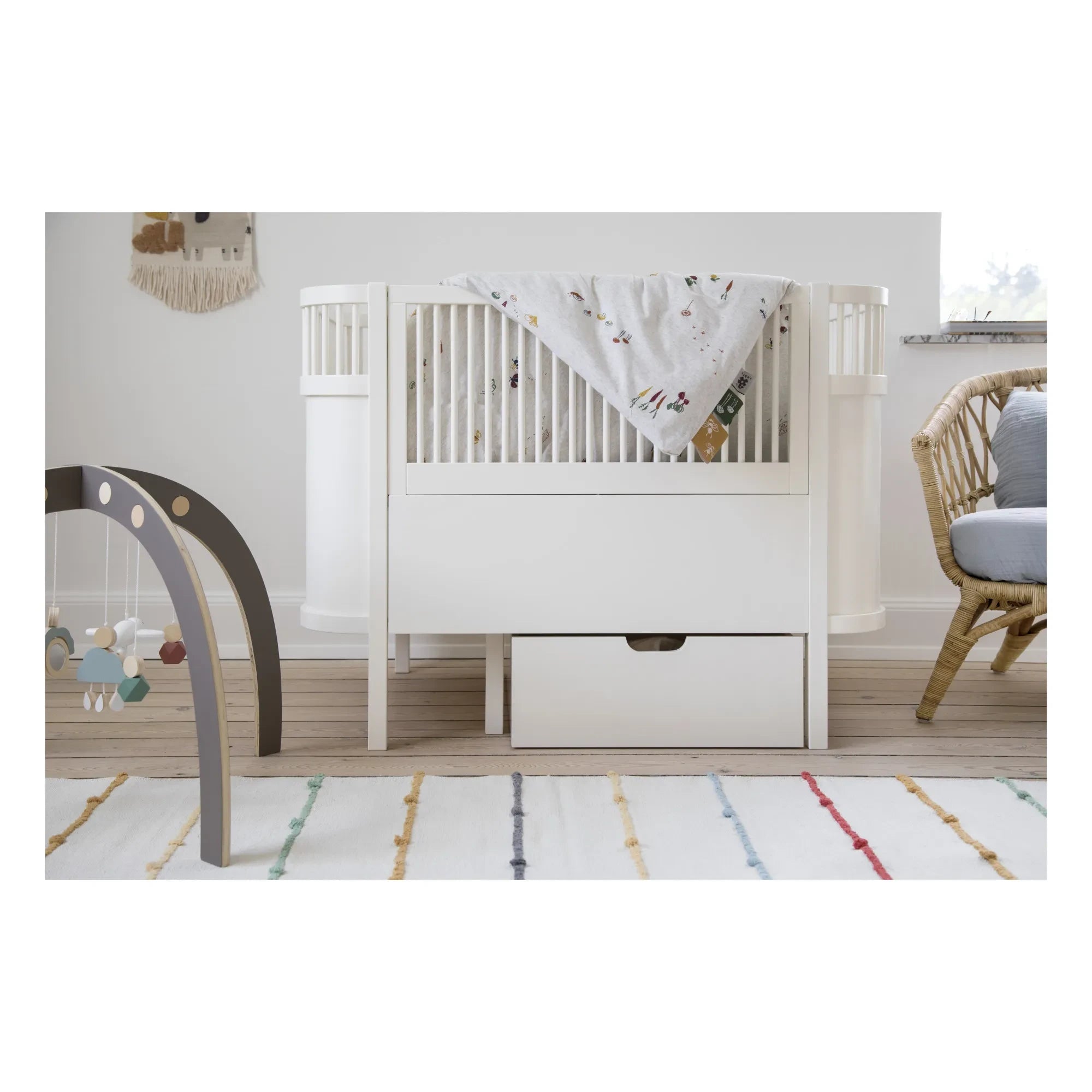 Sebra - Sebra Beech Wood Convertible Bed 70x110 cm | White
