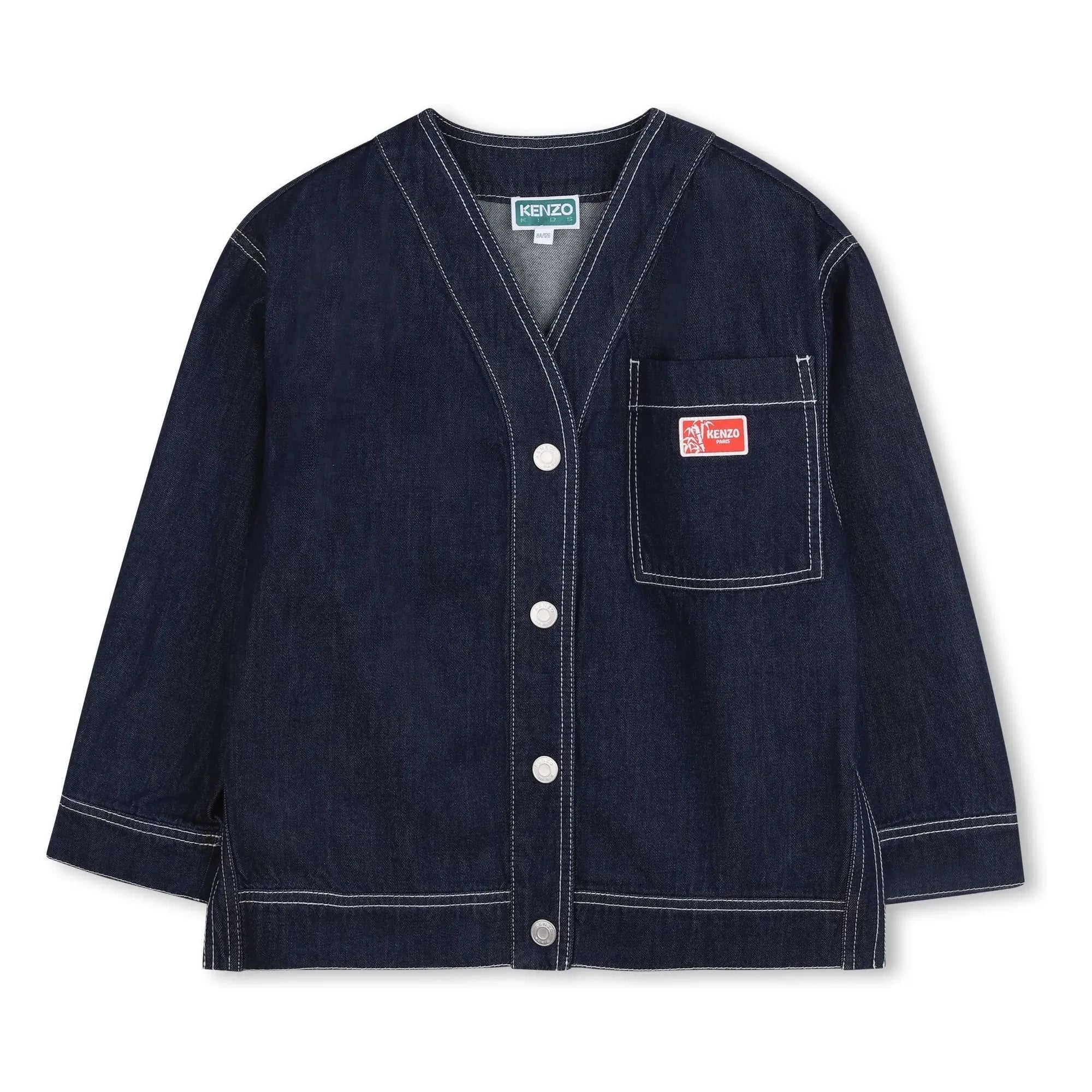 Kenzo - Denim V yaka ceket Kenzo Garden | Koyu Mavi