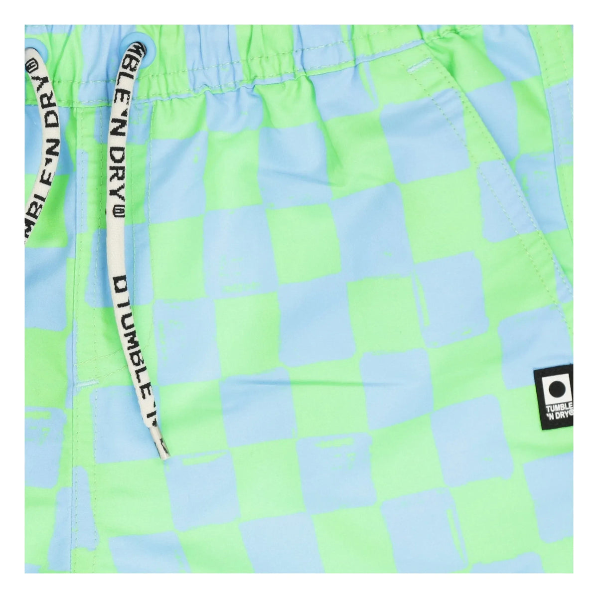 Tumble N'Dry - Manaus Check Recycled Fiber Swimsuit Shorts | Turquoise