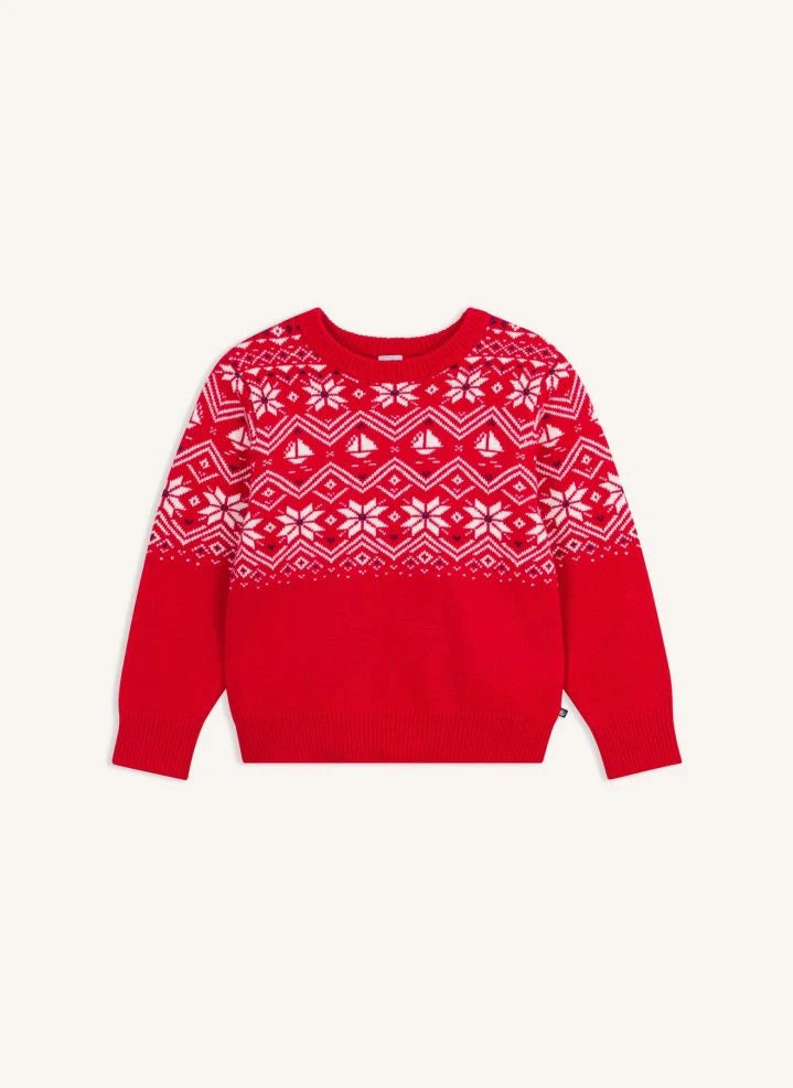 Petit Bateau - Jakarlı Yün Kazak | Kırmızı
