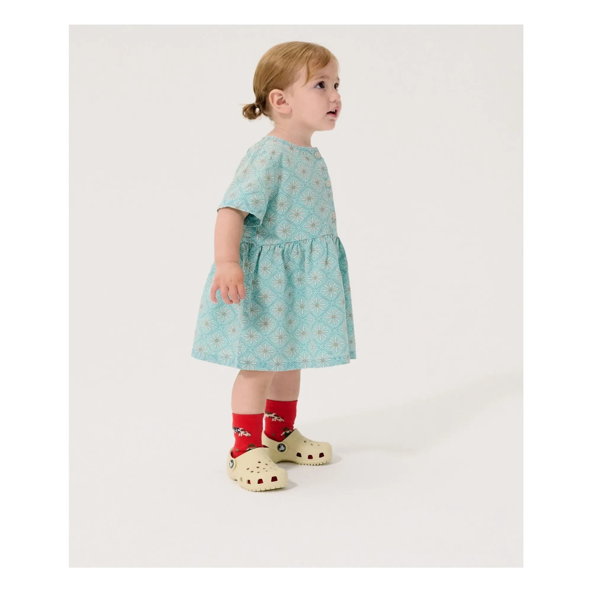 Bobo Choses - Organic Cotton Baby Daisy Dress | Light Blue