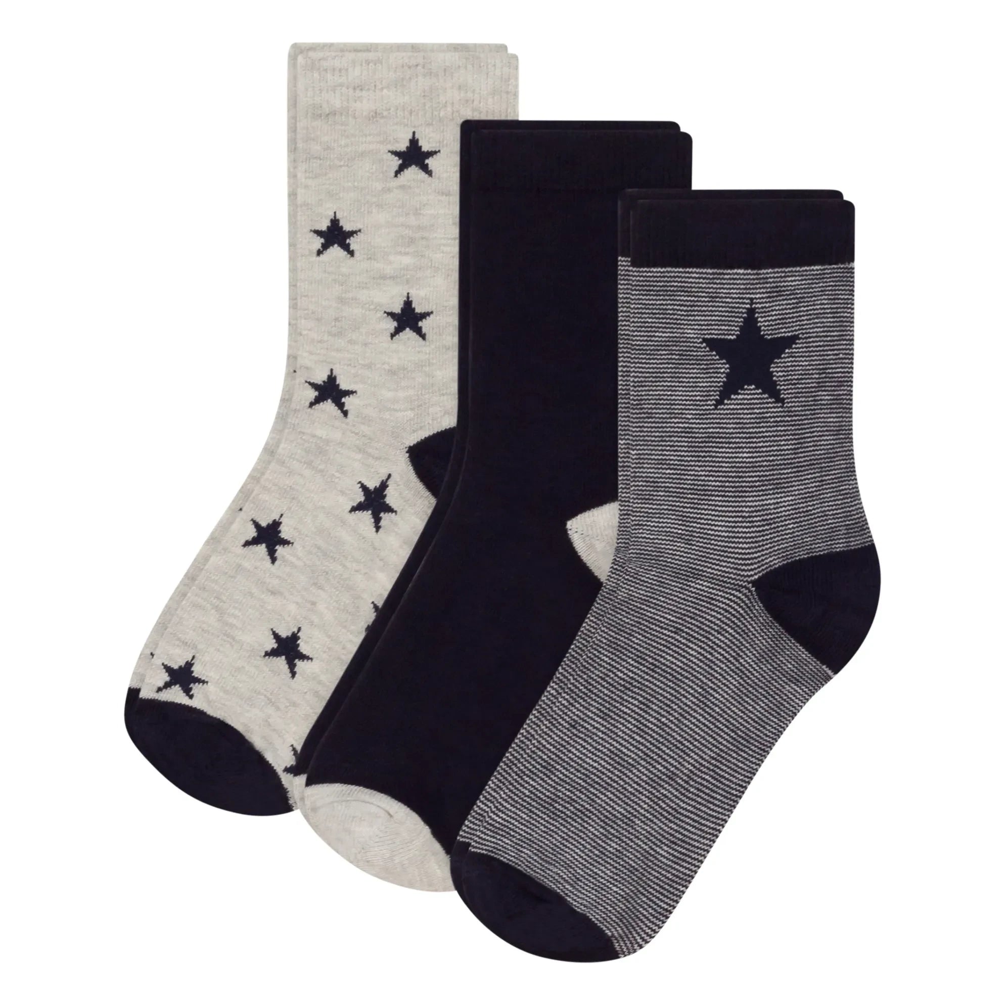Petit Bateau - 3-Pack Star Socks | Navy Blue