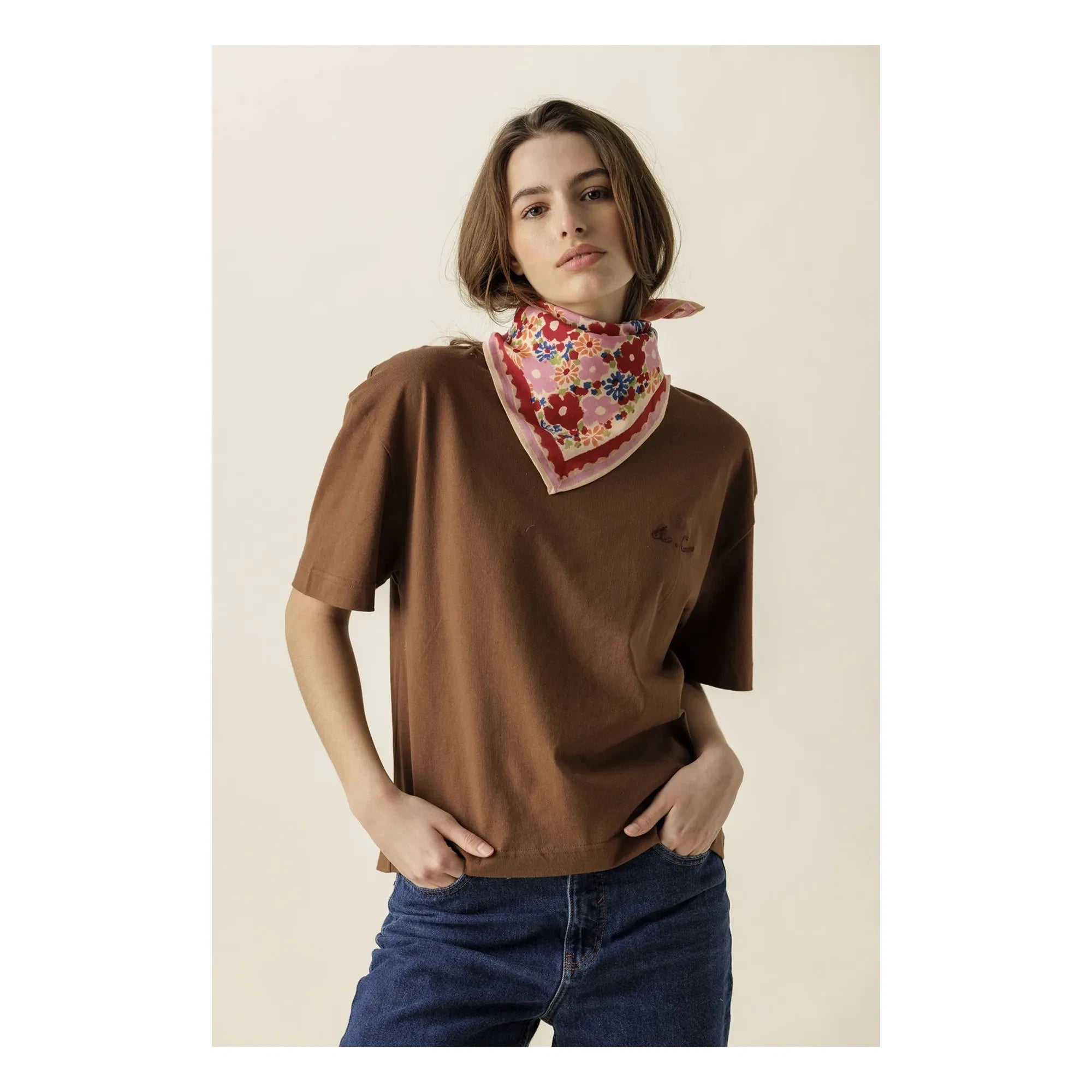 Apaches - Manika Fleuri Small Scarf | Pink