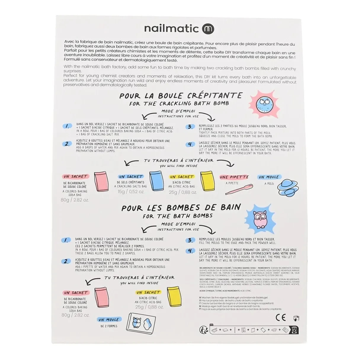 Nailmatic Kids - La Fabrique banyo bombası seti - 3 bomba | Pembe
