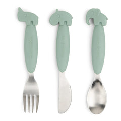 Done by Deer - Deer Friends Easy-to-Grasp Cutlery Set | Green