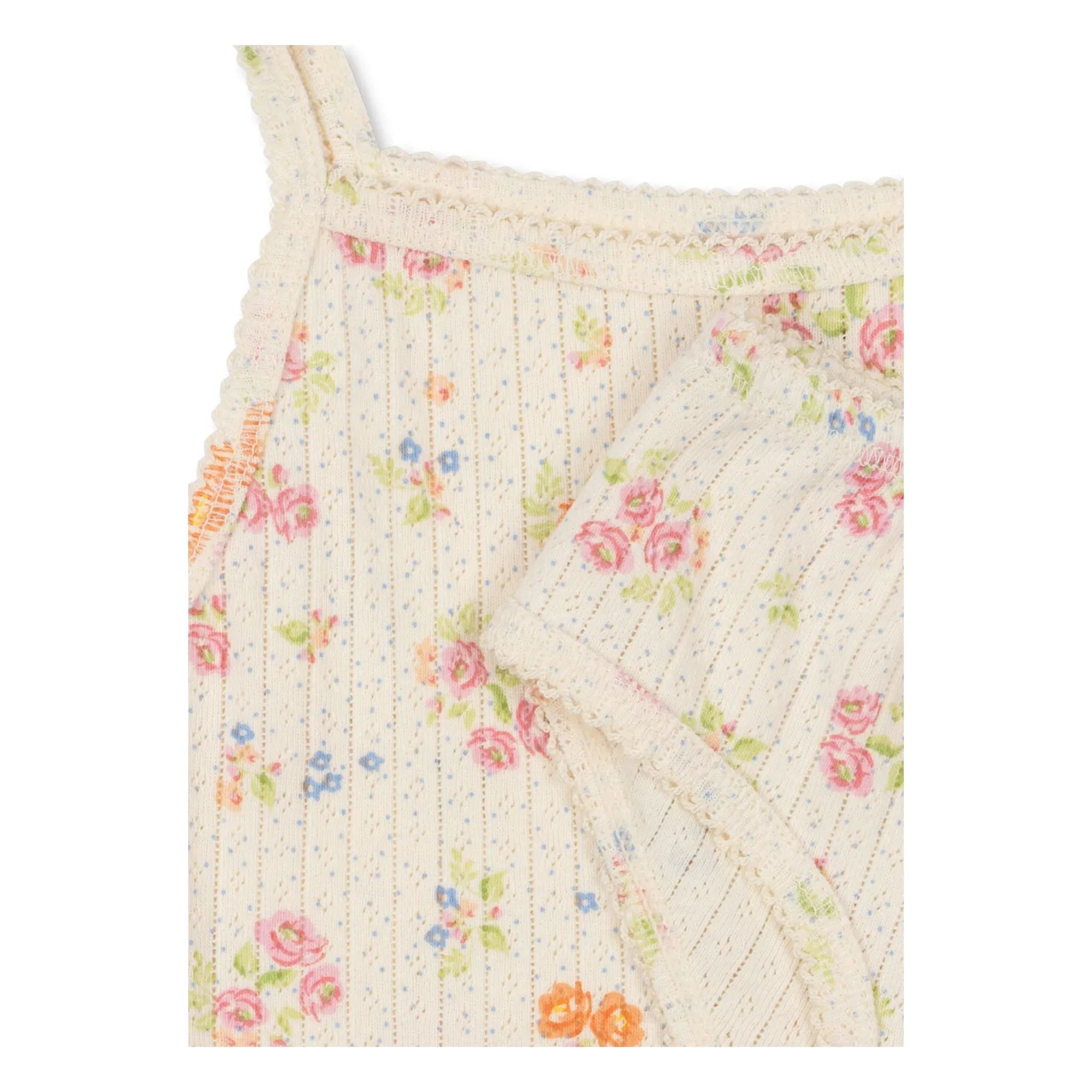 Konges Sløjd - Minnie Floral Print Ribbed Tank and Panty Set Organic Cotton | Ecru